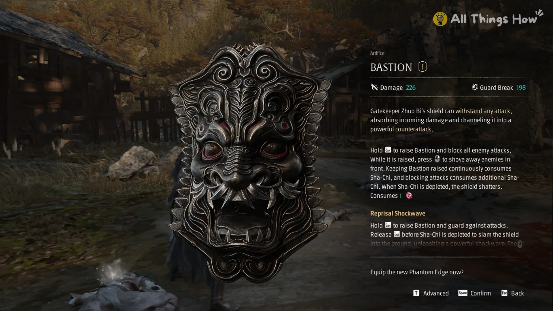 The Bastion Phantom Edge reward card after the Zhuo Bi fight, Phantom Blade Zero