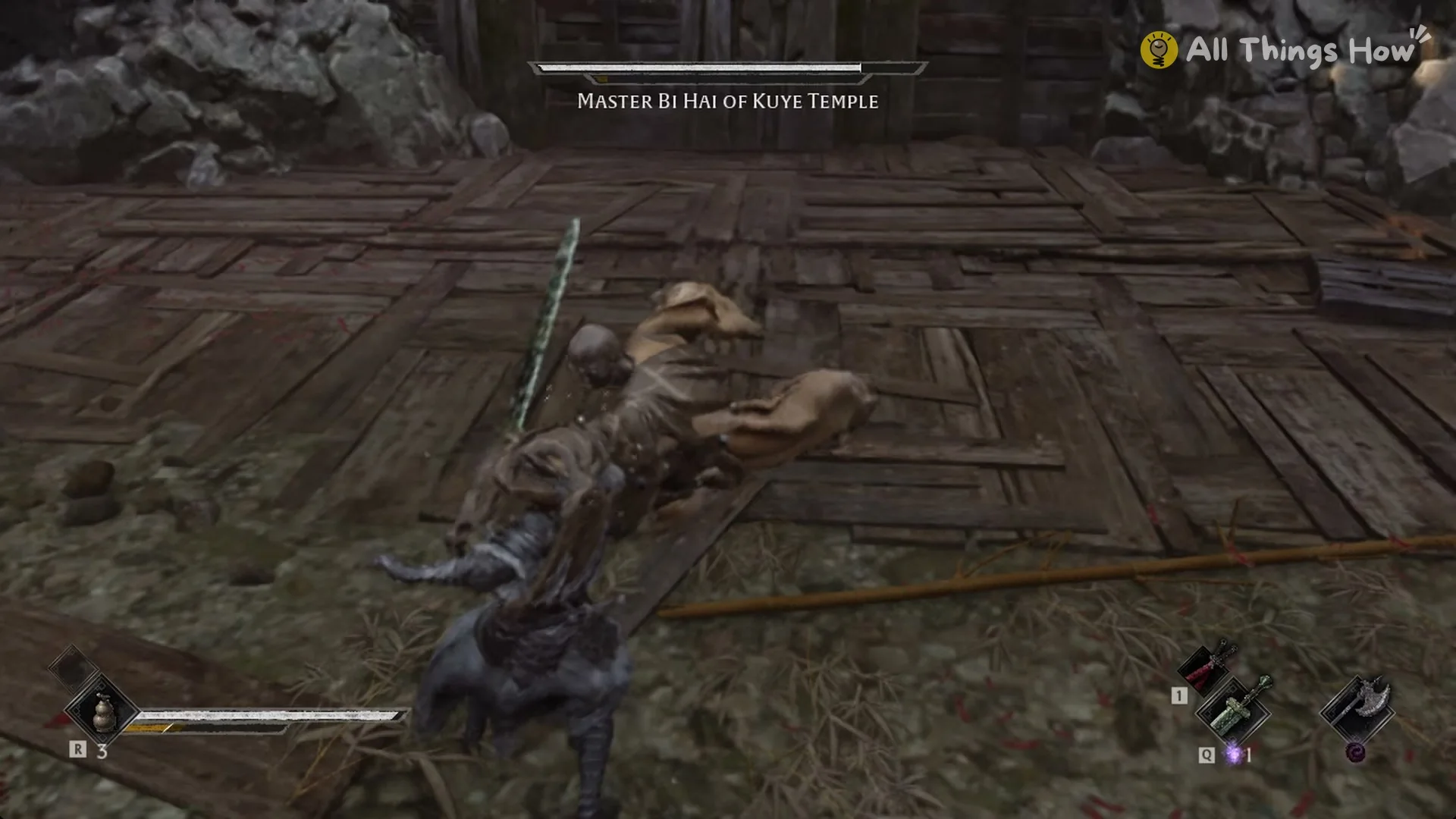 Master Bi Hai striking at Soul at close range, Phantom Blade Zero