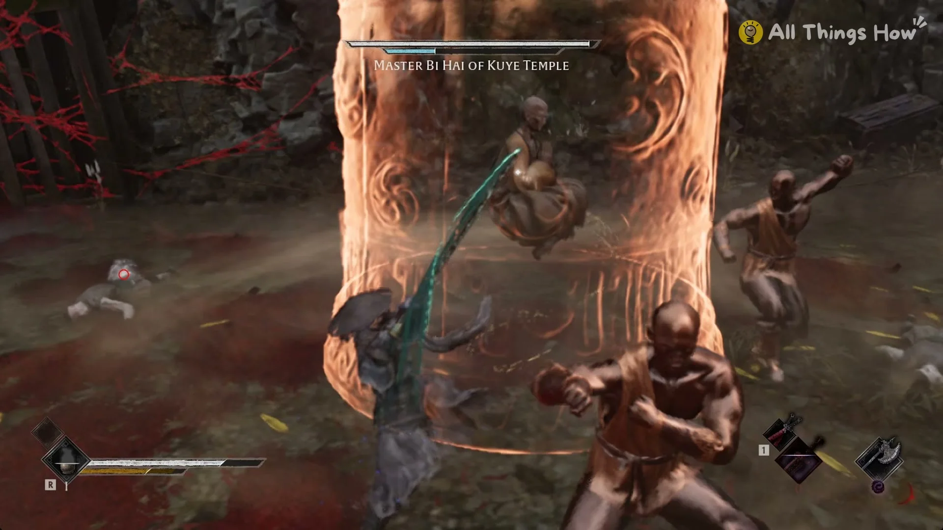 Soul striking Master Bi Hai's golden bell with the Tianxuan Bronze Sword, Phantom Blade Zero
