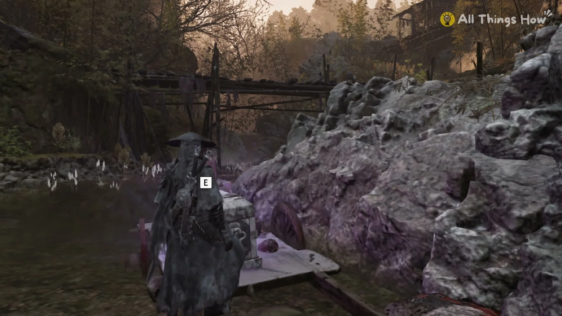 Soul at a chest by a plank platform in the stream upstream of Master Bi Hai's arena, Phantom Blade Zero