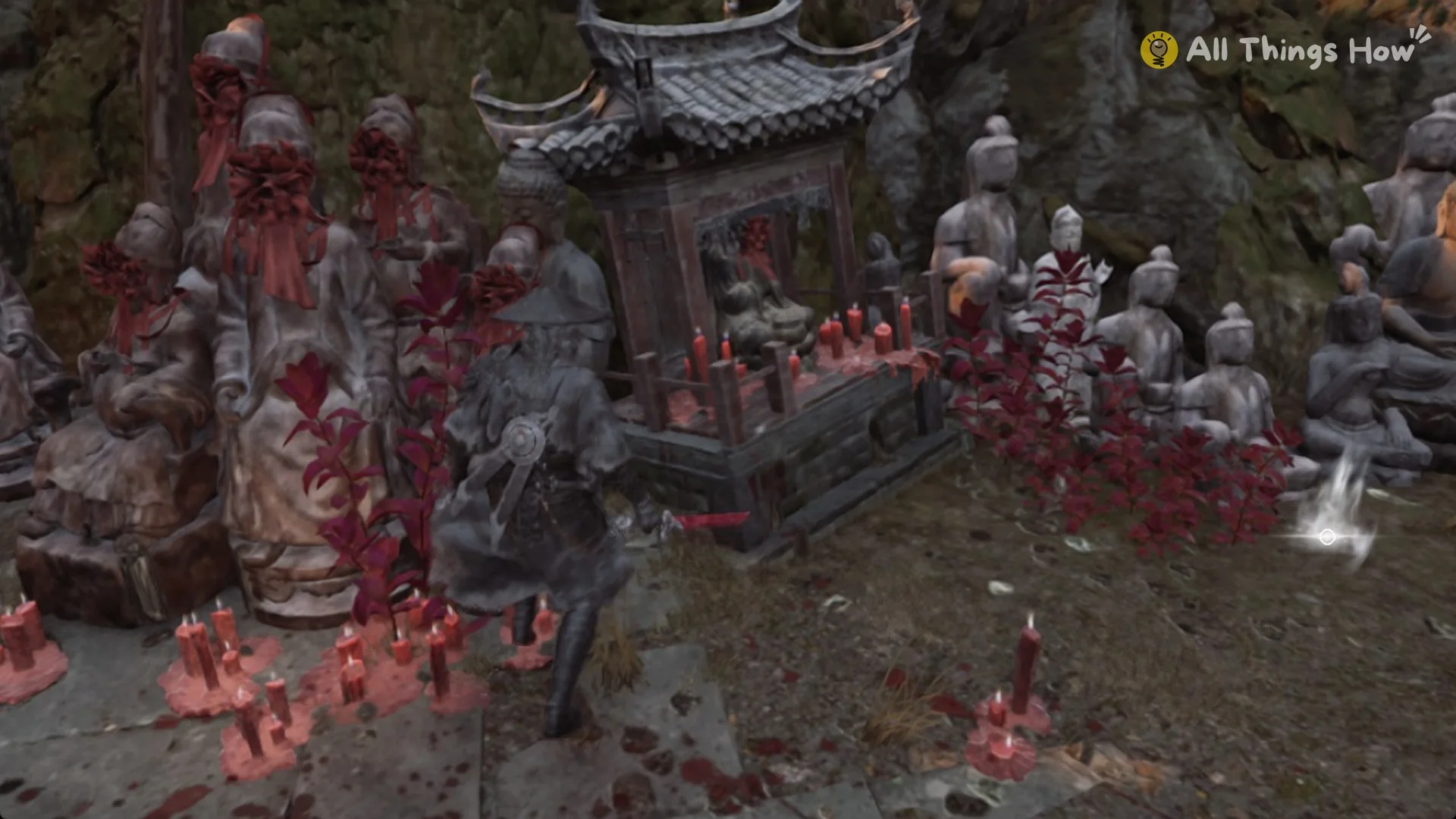 The statue shrine in Master Bi Yuan's arena in the Village of Lu, Phantom Blade Zero