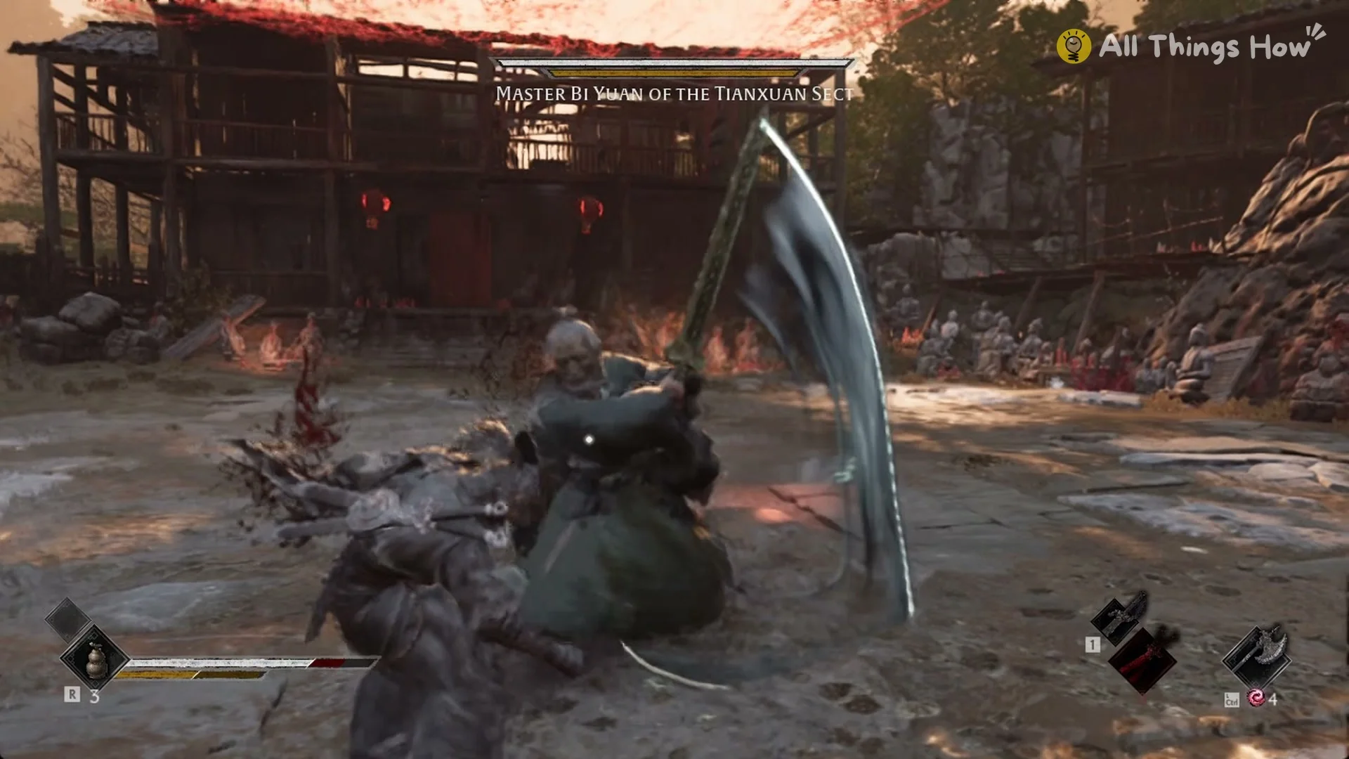 Master Bi Yuan's green crescent sweep at close range, Phantom Blade Zero