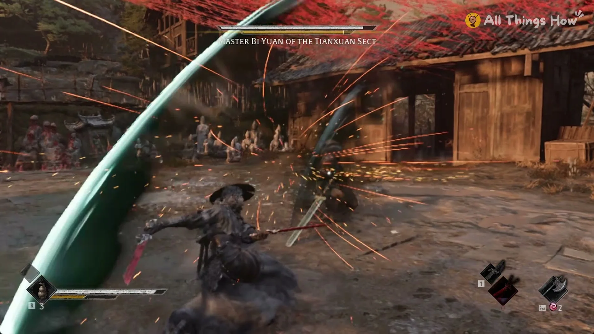 Sparks as Soul meets Master Bi Yuan's sweeping cut, Phantom Blade Zero
