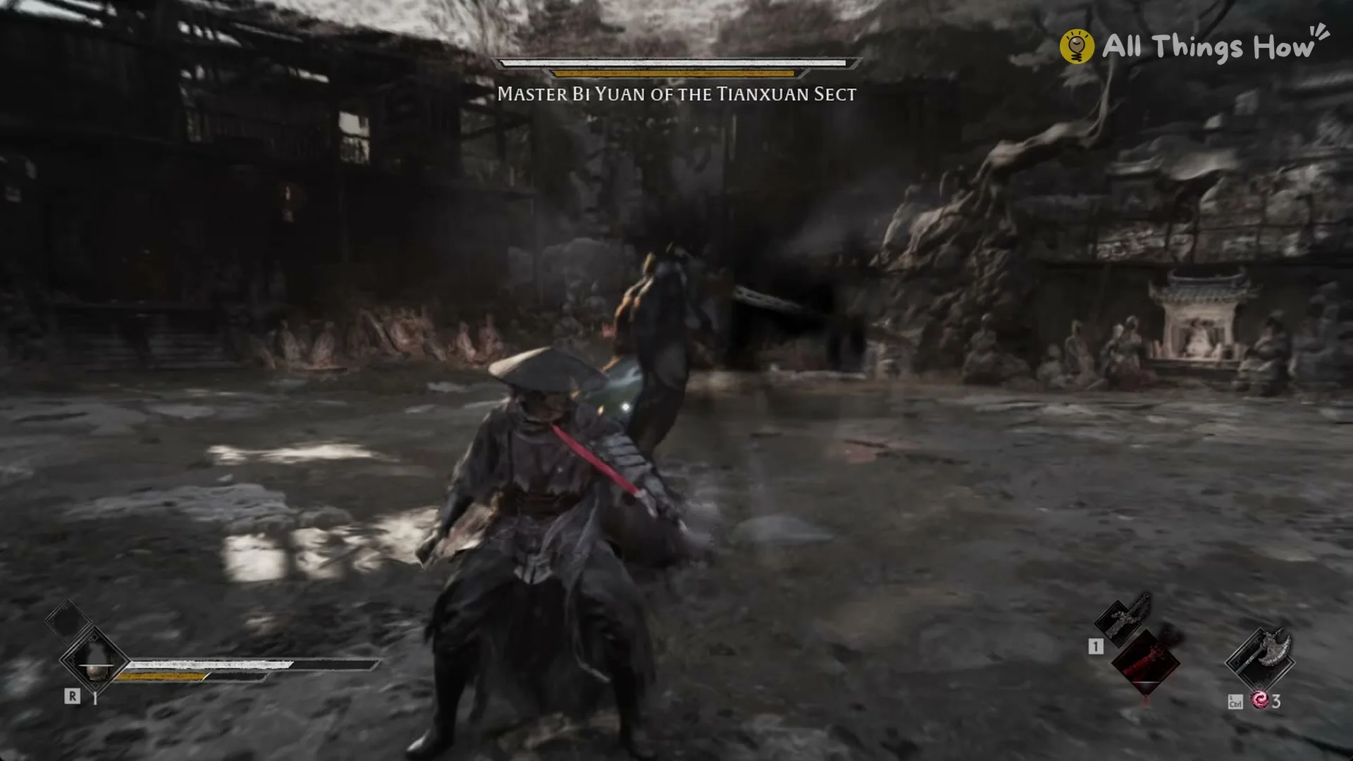 Master Bi Yuan lunging in after a sidestep, Phantom Blade Zero