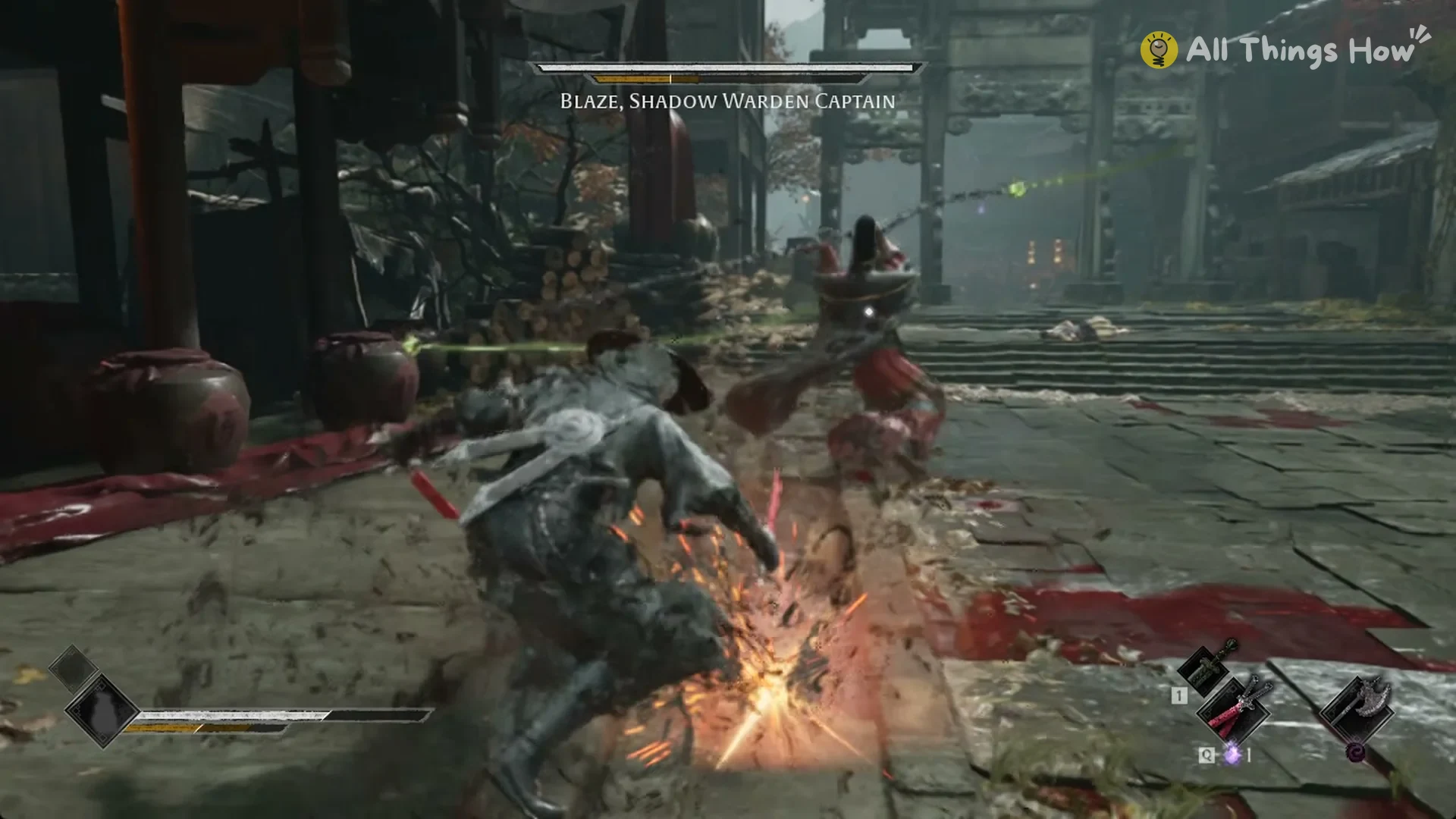Sparks as Soul parries a strike from Blaze, Phantom Blade Zero