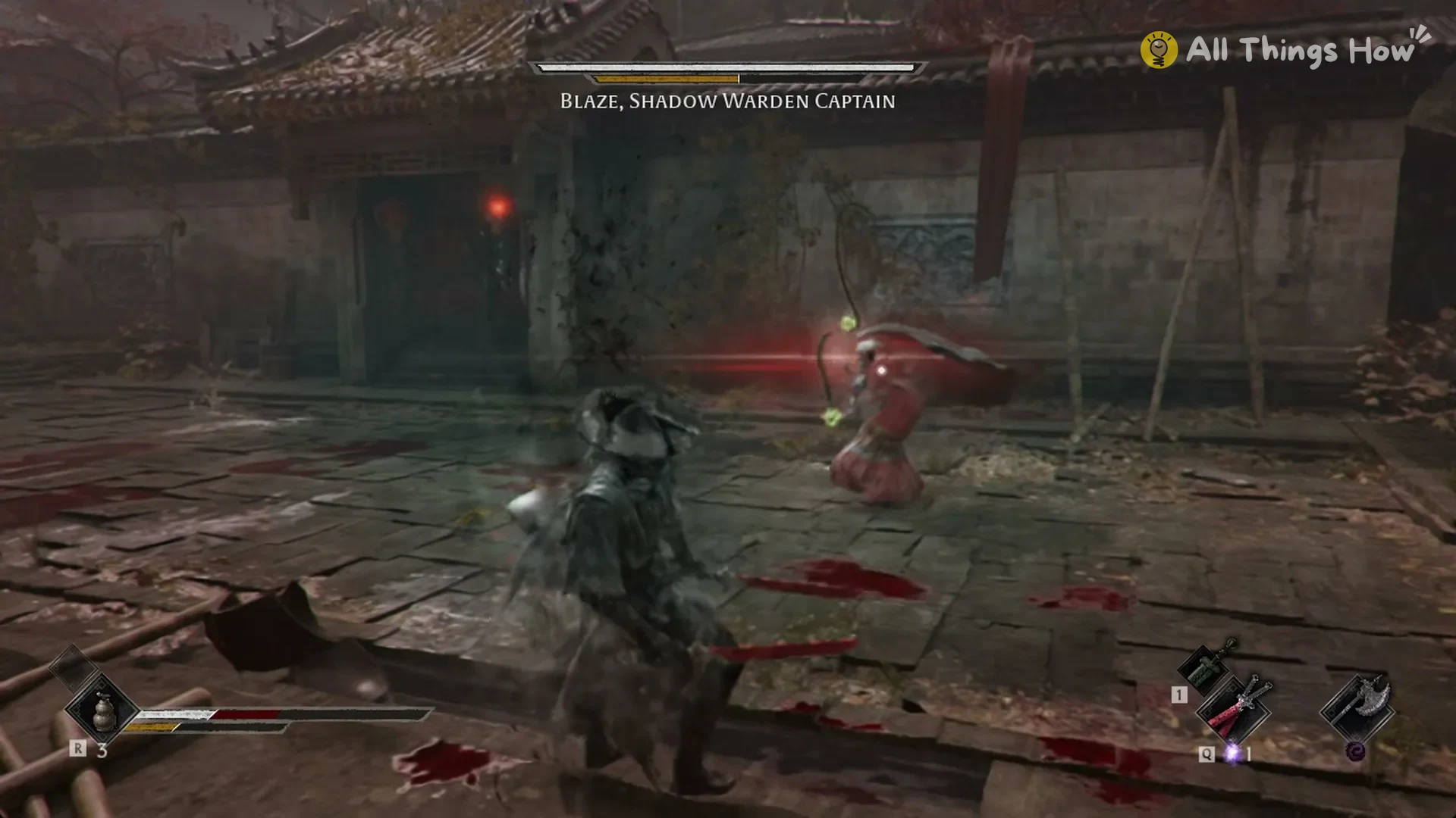 The red flash on Blaze before his overhead chain slam, Phantom Blade Zero