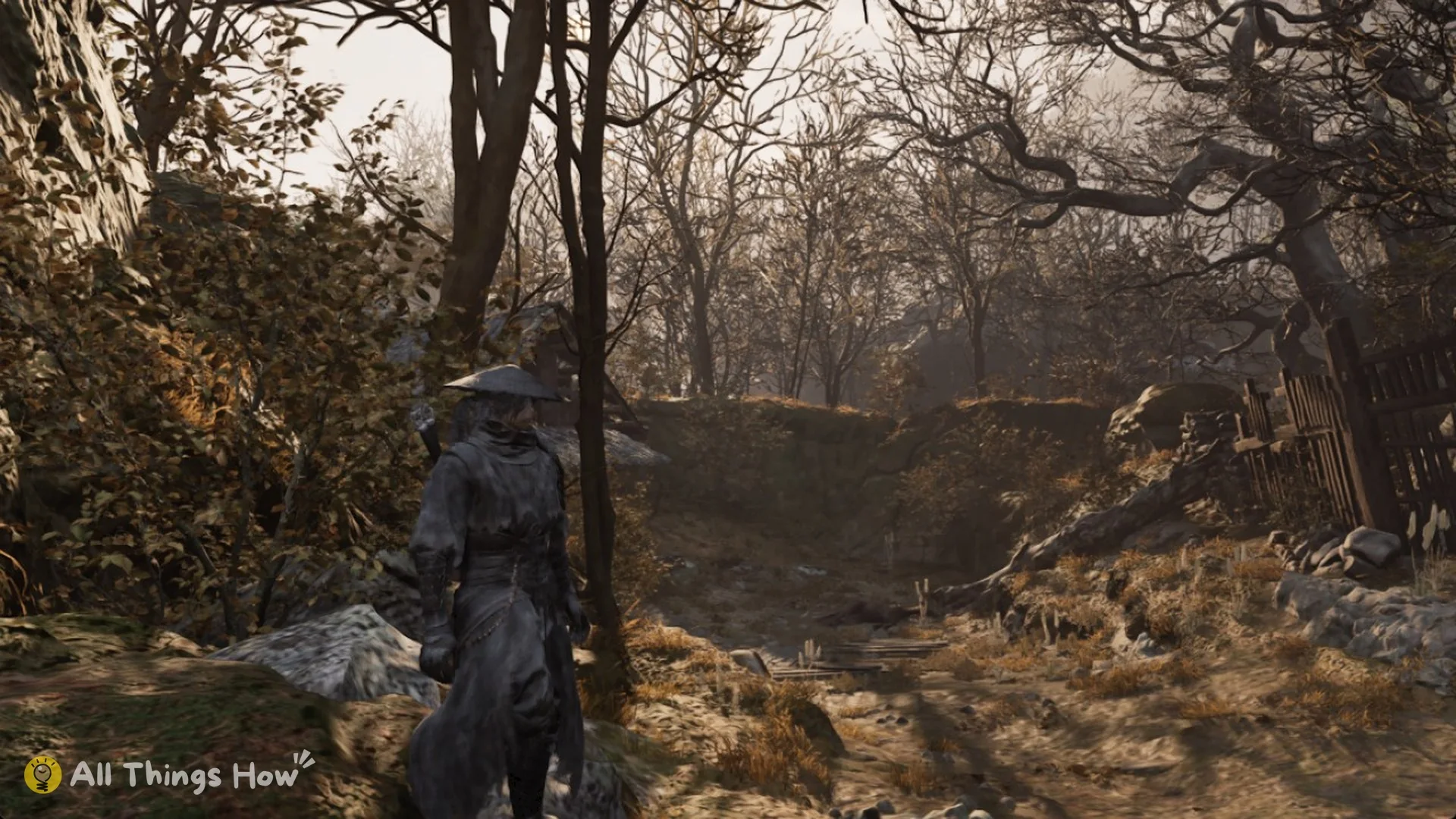 Soul on a dry path through a bare forest, Phantom Blade Zero