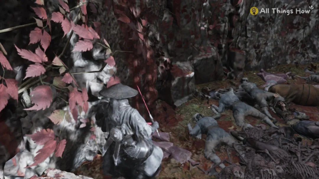 Soul among red leaves and fallen bodies in the Crimson Forest, Phantom Blade Zero