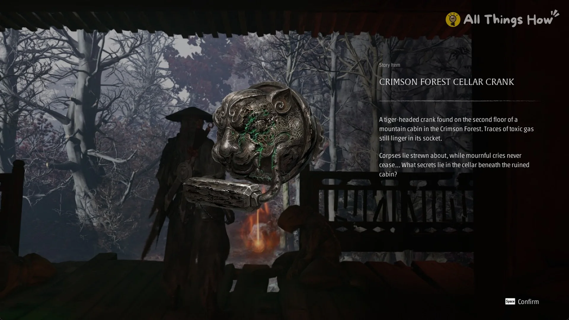 Crimson Forest Cellar Crank story item card in Phantom Blade Zero