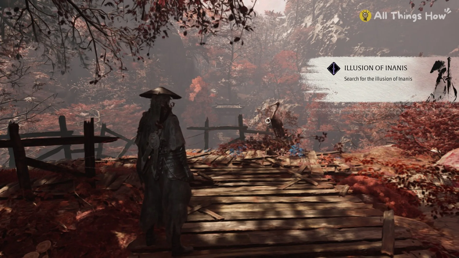 Illusion of Inanis quest notice at the Crimson Forest Crane Bell in Phantom Blade Zero