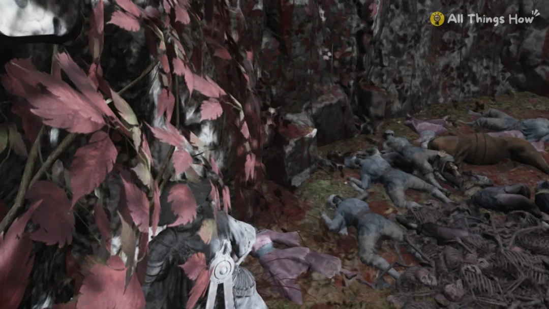 Soul standing among the bodies in the corpse pit below the Forest Outpost in Phantom Blade Zero