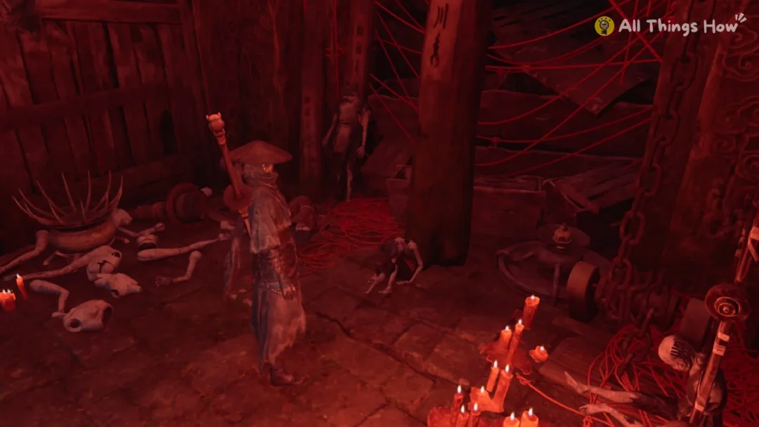 Soul in the red-thread room near Yuzan's arena, Phantom Blade Zero