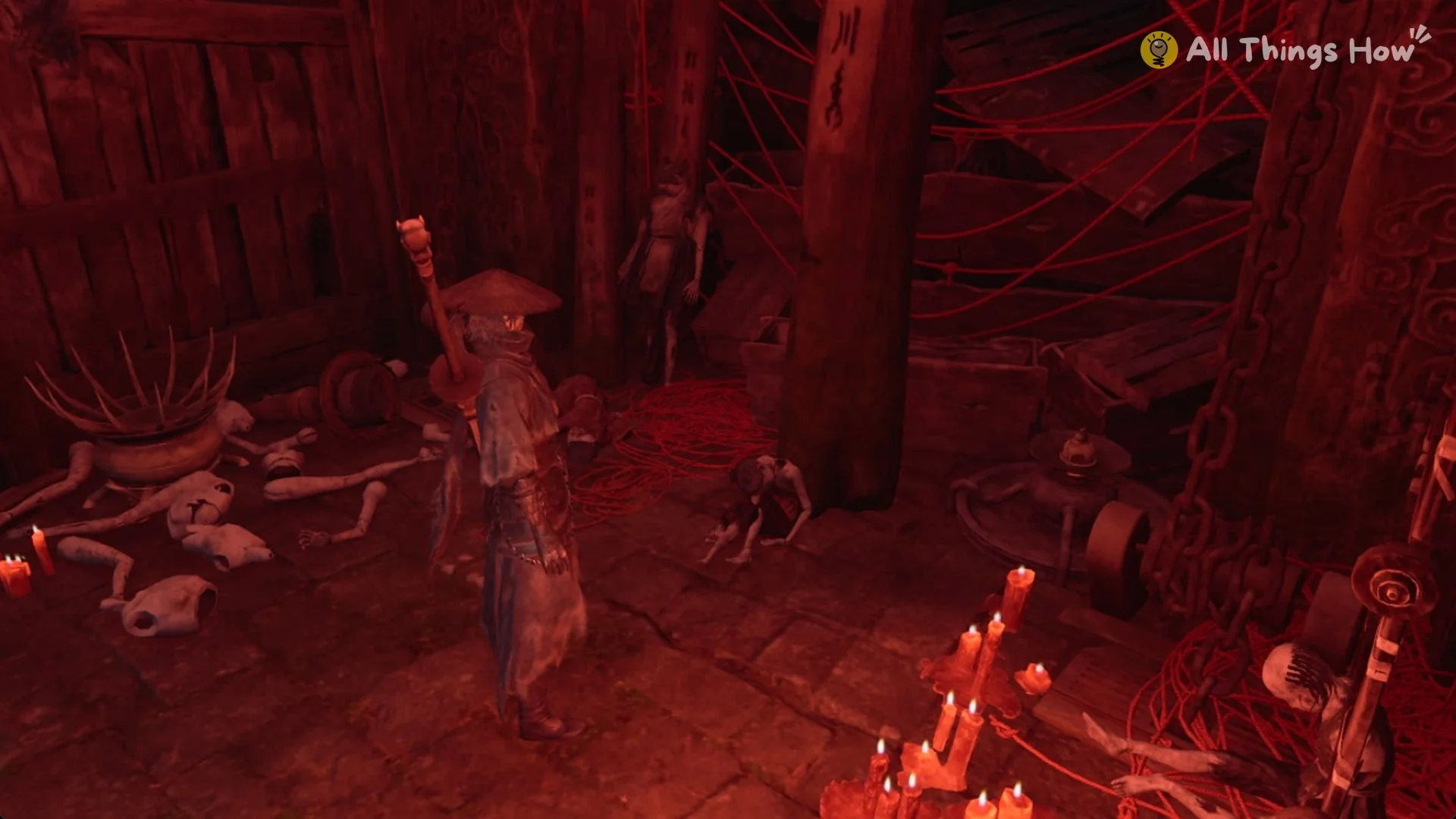 Soul in the red-thread room near Yuzan's arena, Phantom Blade Zero