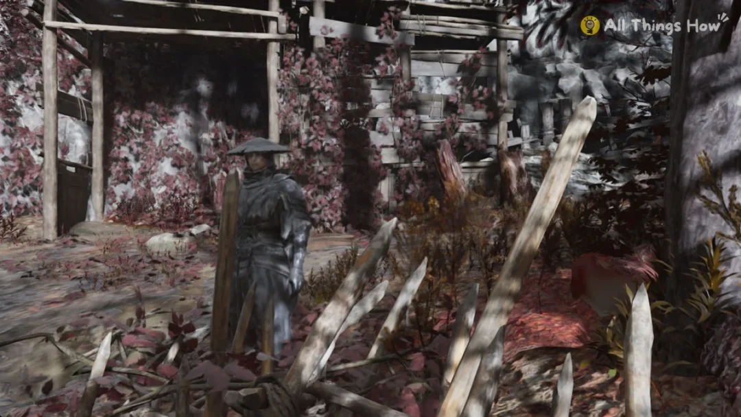 Soul by the wooden scaffold on the cliff below the plank road plateau in Crimson Forest in Phantom Blade Zero