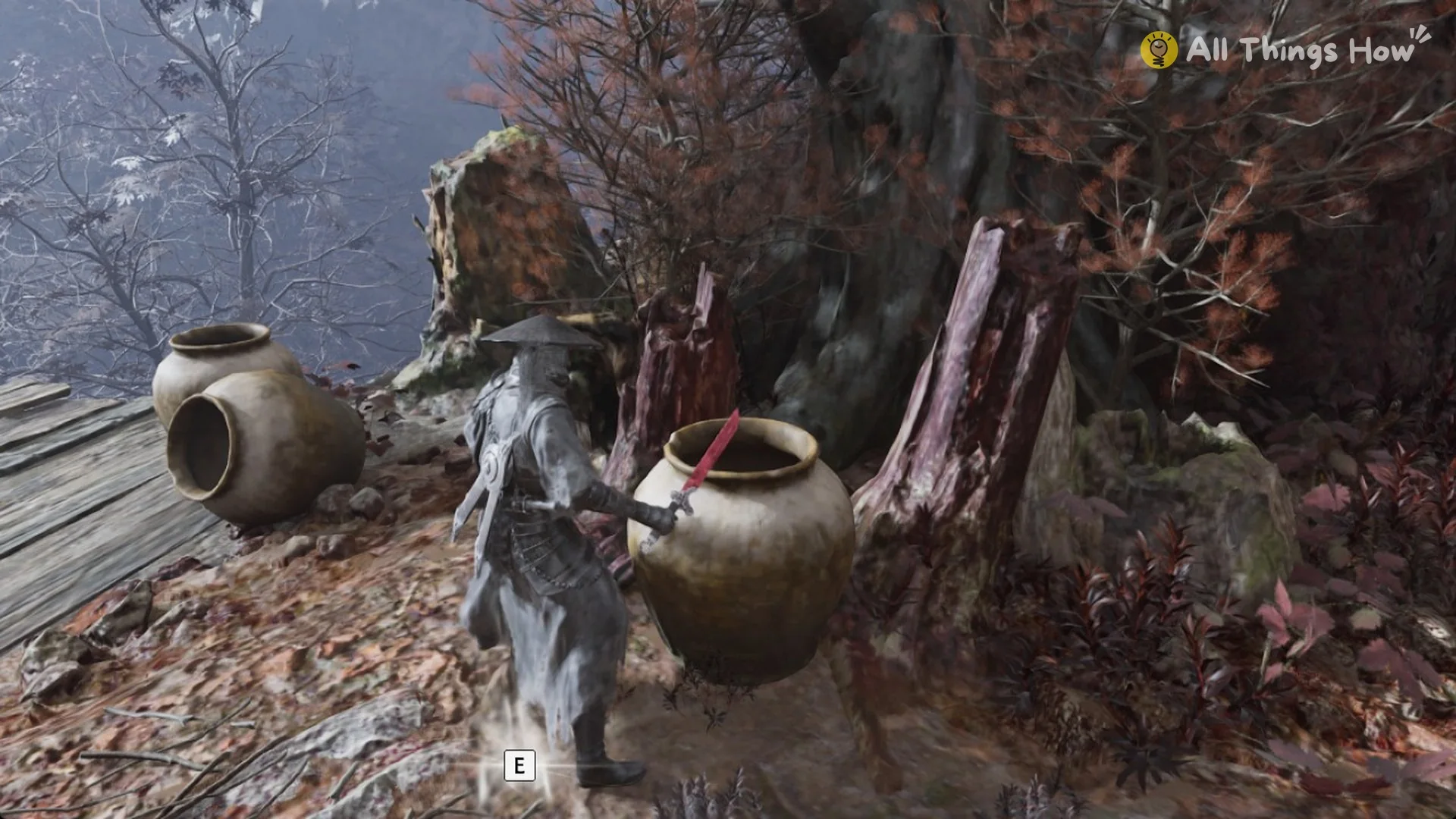 Clay jars on the plateau near the ladder ledge above the Red Serpent House road in Phantom Blade Zero
