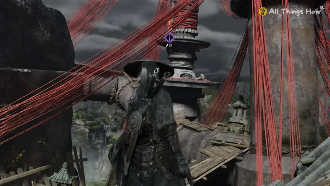 Soul on the summit pavilion roof beside the big iron pipe on the Valley Sha-Chi Tower in Phantom Blade Zero