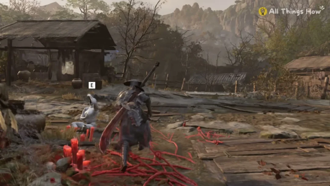 Soul walking past Puppet Bi Yuan toward the open well in the Village of Lu, Phantom Blade Zero