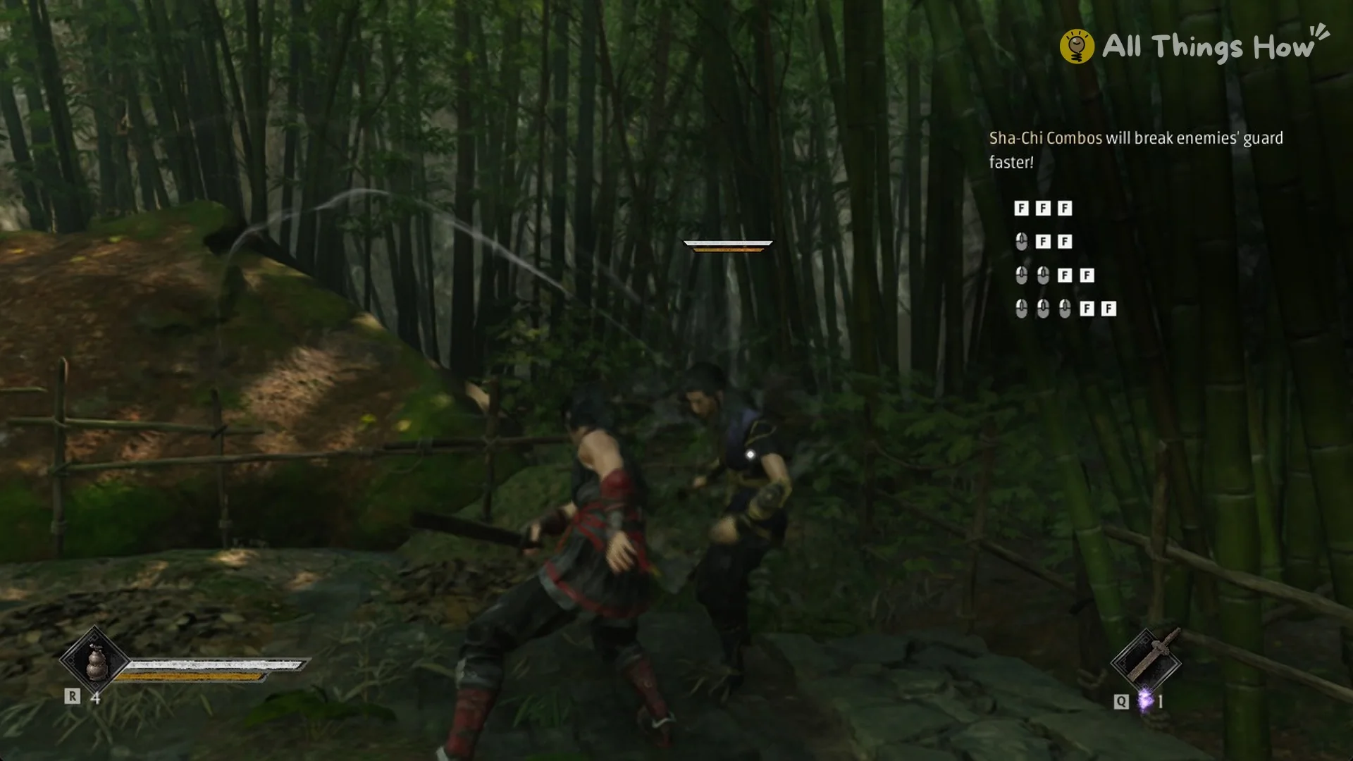 Sha-Chi Combos will break enemies' guard faster tutorial with the four combo inputs in Phantom Blade Zero