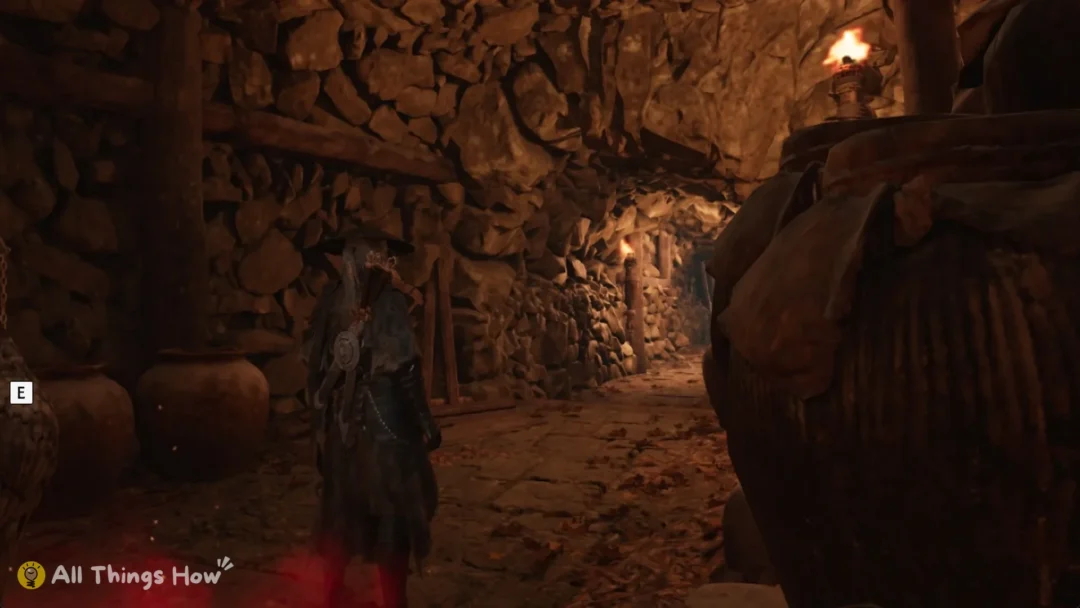 Soul in a rocky tunnel beside a large jar, Phantom Blade Zero