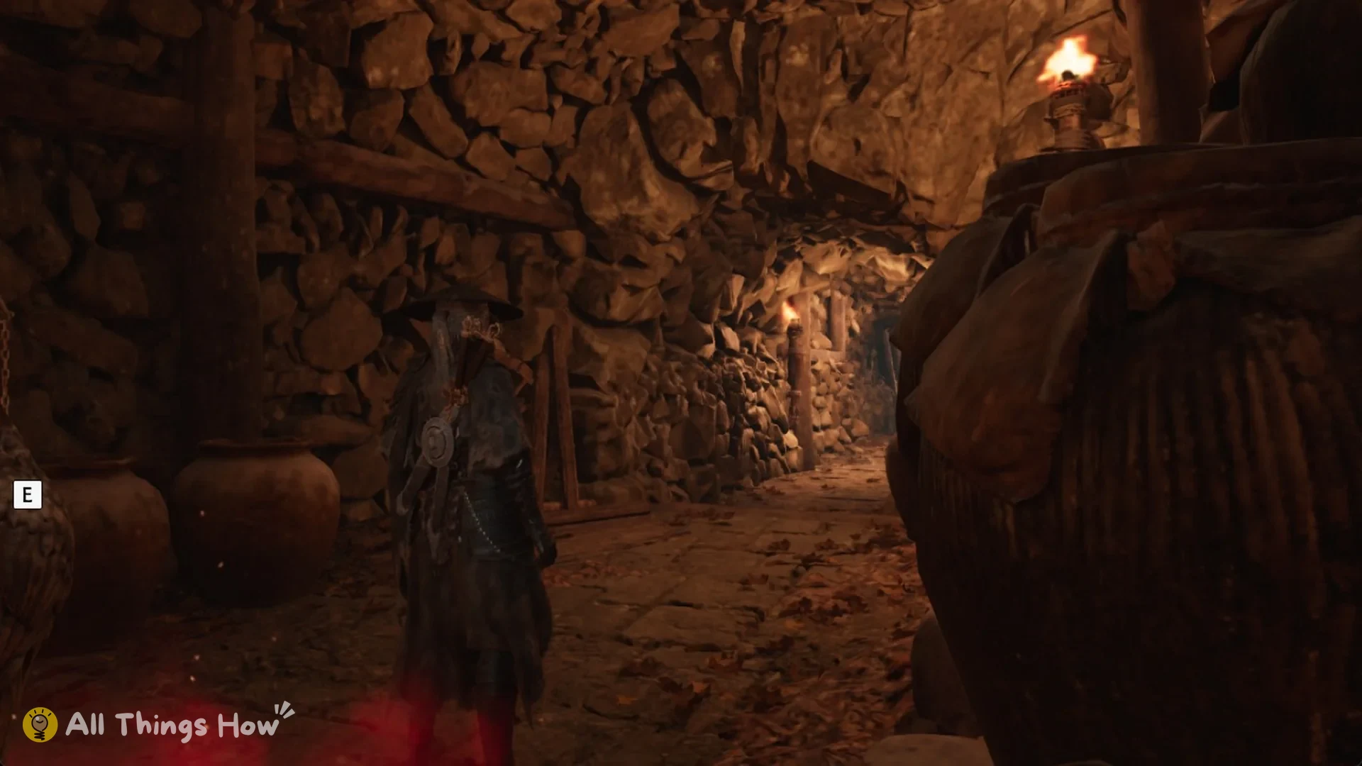 Soul in a rocky tunnel beside a large jar, Phantom Blade Zero