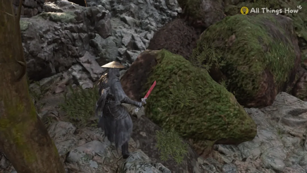 Soul between moss-covered boulders, Phantom Blade Zero