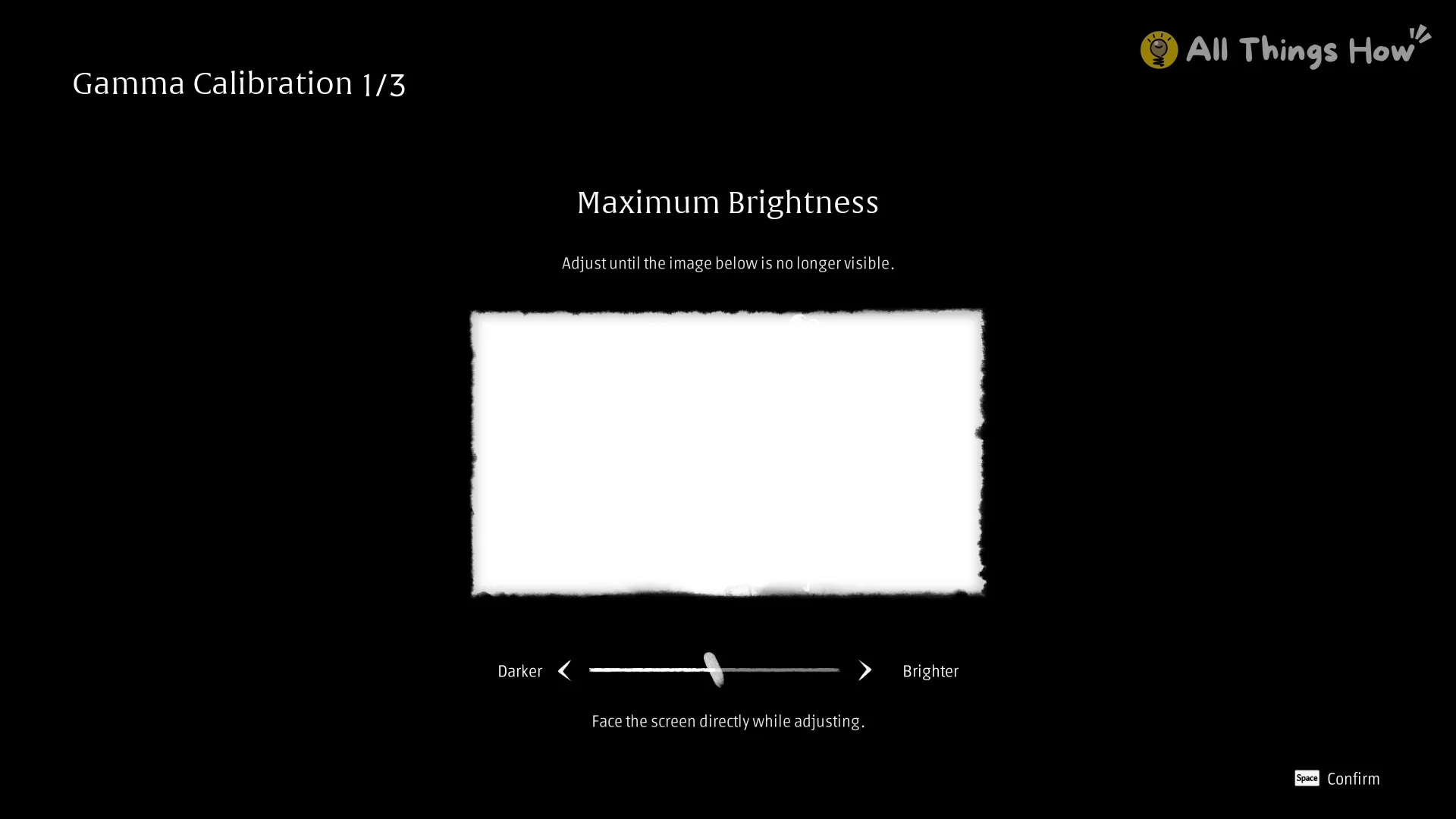 Phantom Blade Zero first-launch Gamma Calibration screen, step one of three