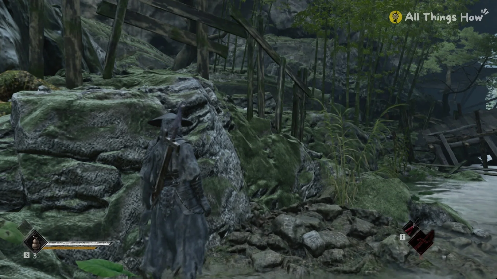 The river bank west of the Rustblade Pavilion Bell in Phantom Blade Zero