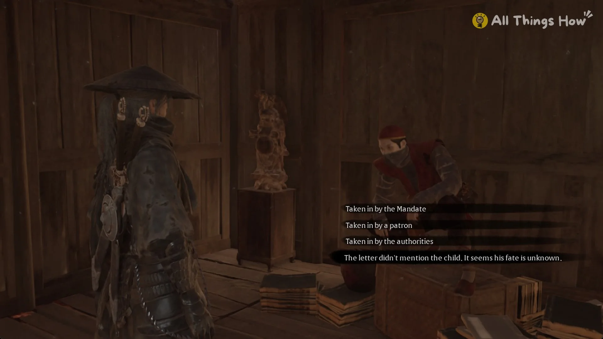 Gentle Thief third question with the child's fate unknown answer selected in Phantom Blade Zero