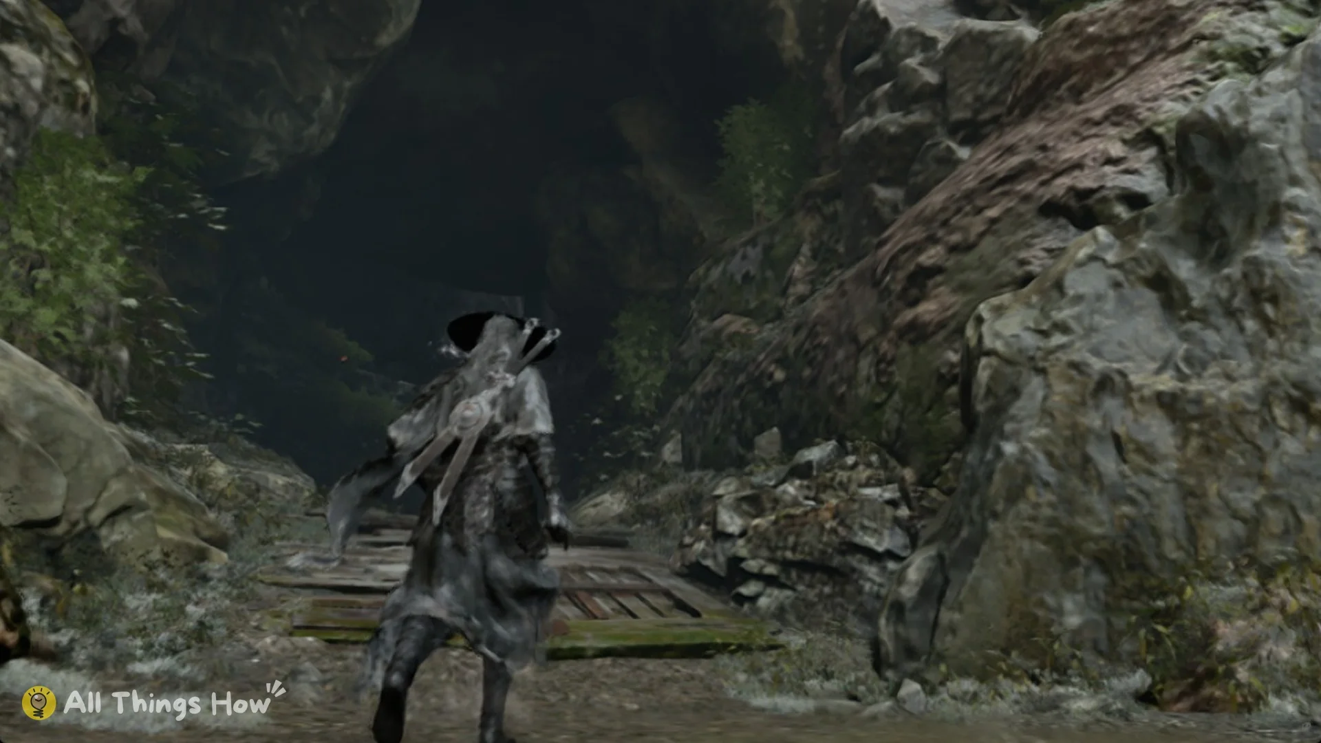 Plank floor leading into the tunnel behind the Great Waterfall in Phantom Blade Zero