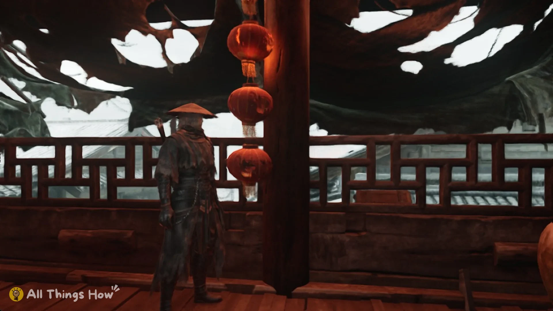 Soul on a balcony under a broken roof, Phantom Blade Zero