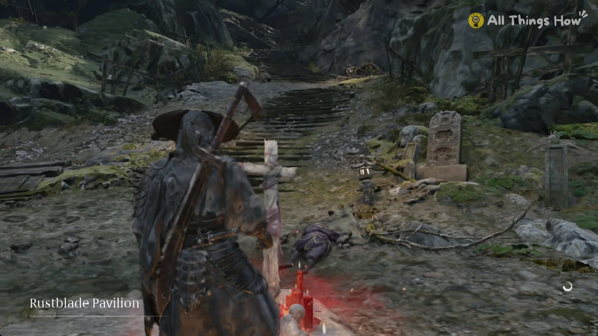 Soul at the Rustblade Pavilion bell, where resting refills HP and Medicine in Phantom Blade Zero