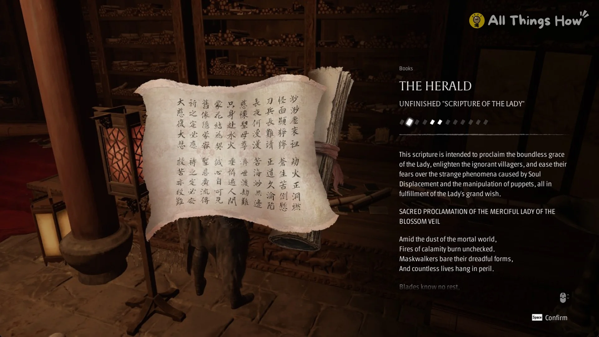 The Herald Unfinished Scripture of the Lady book, Phantom Blade Zero