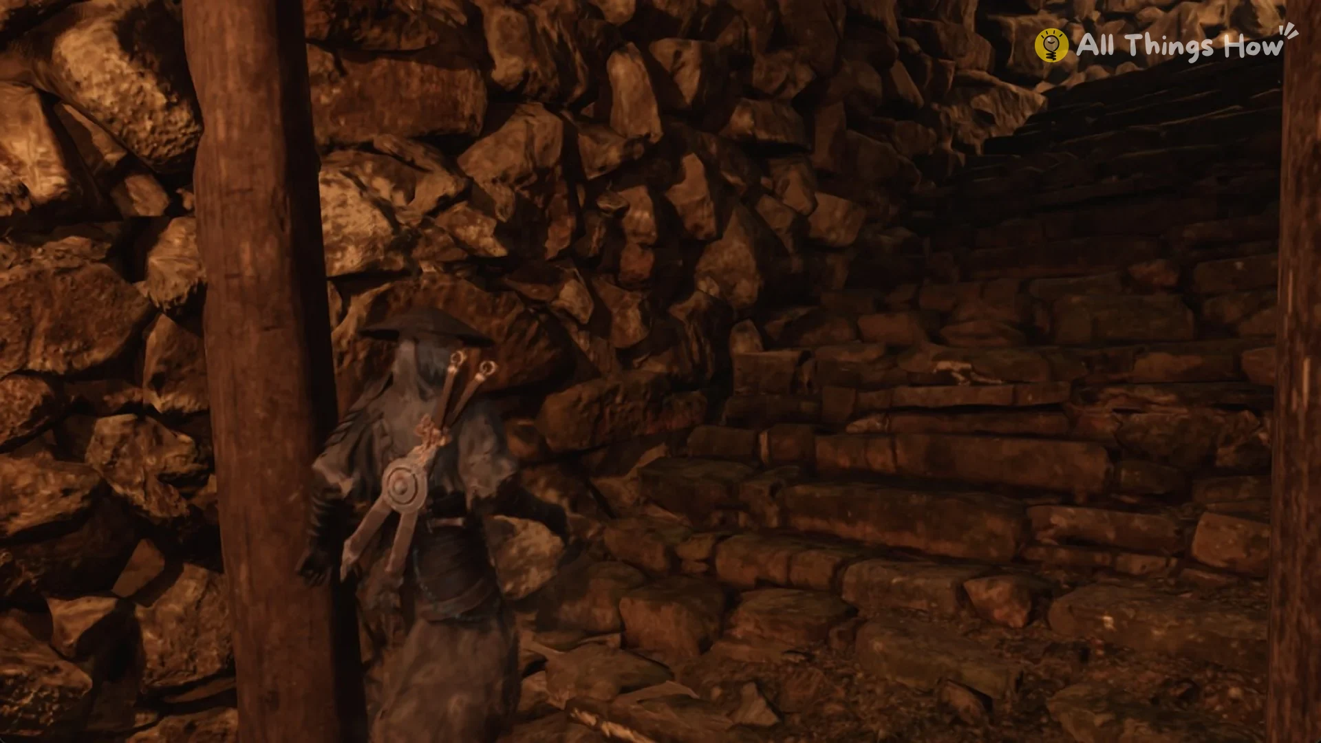 The curving stone stairs climbing out of the tunnel, Phantom Blade Zero