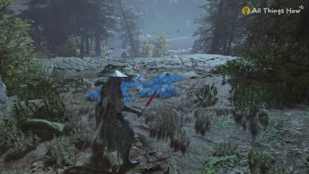 Soul walking into the petal IV Memory Flower bed in a forest clearing, Phantom Blade Zero