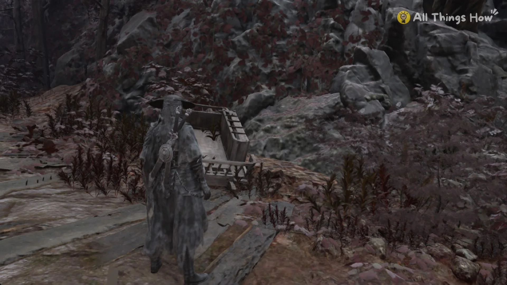 Small wooden cart bridge on the road past the Red Serpent House bell in Phantom Blade Zero