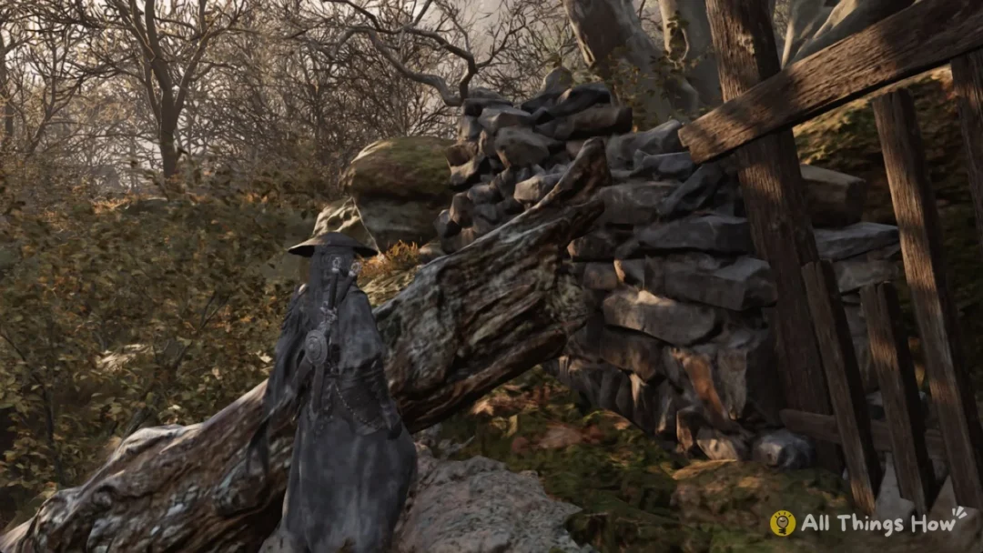 Soul next to a fallen tree and stacked stones, Phantom Blade Zero