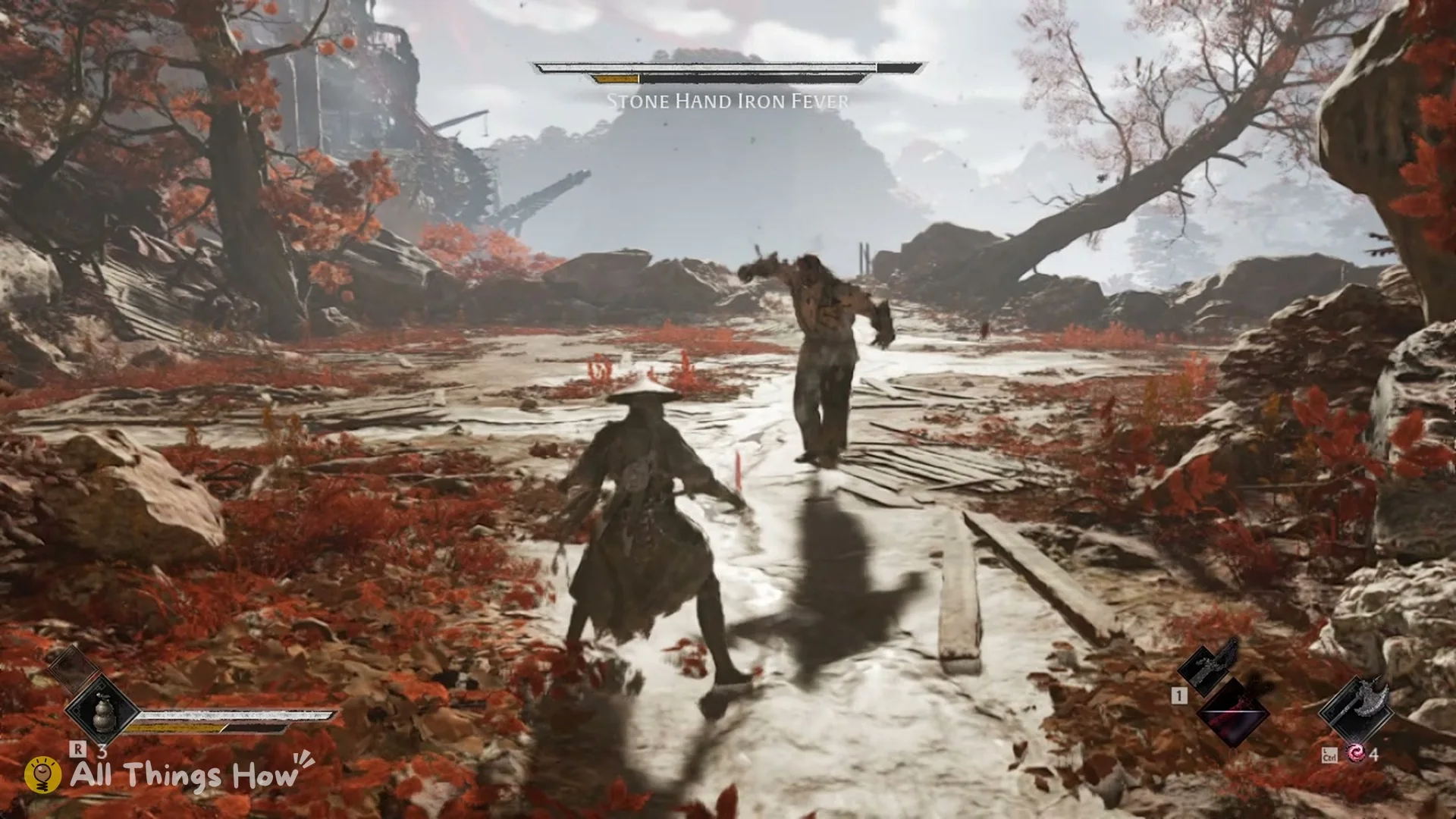 Soul facing Stone Hand Iron Fever on the path through the clearing, Phantom Blade Zero