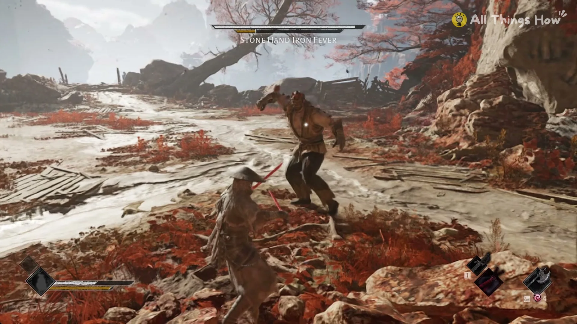 Stone Hand Iron Fever swinging into a long combo on the riverbank, Phantom Blade Zero
