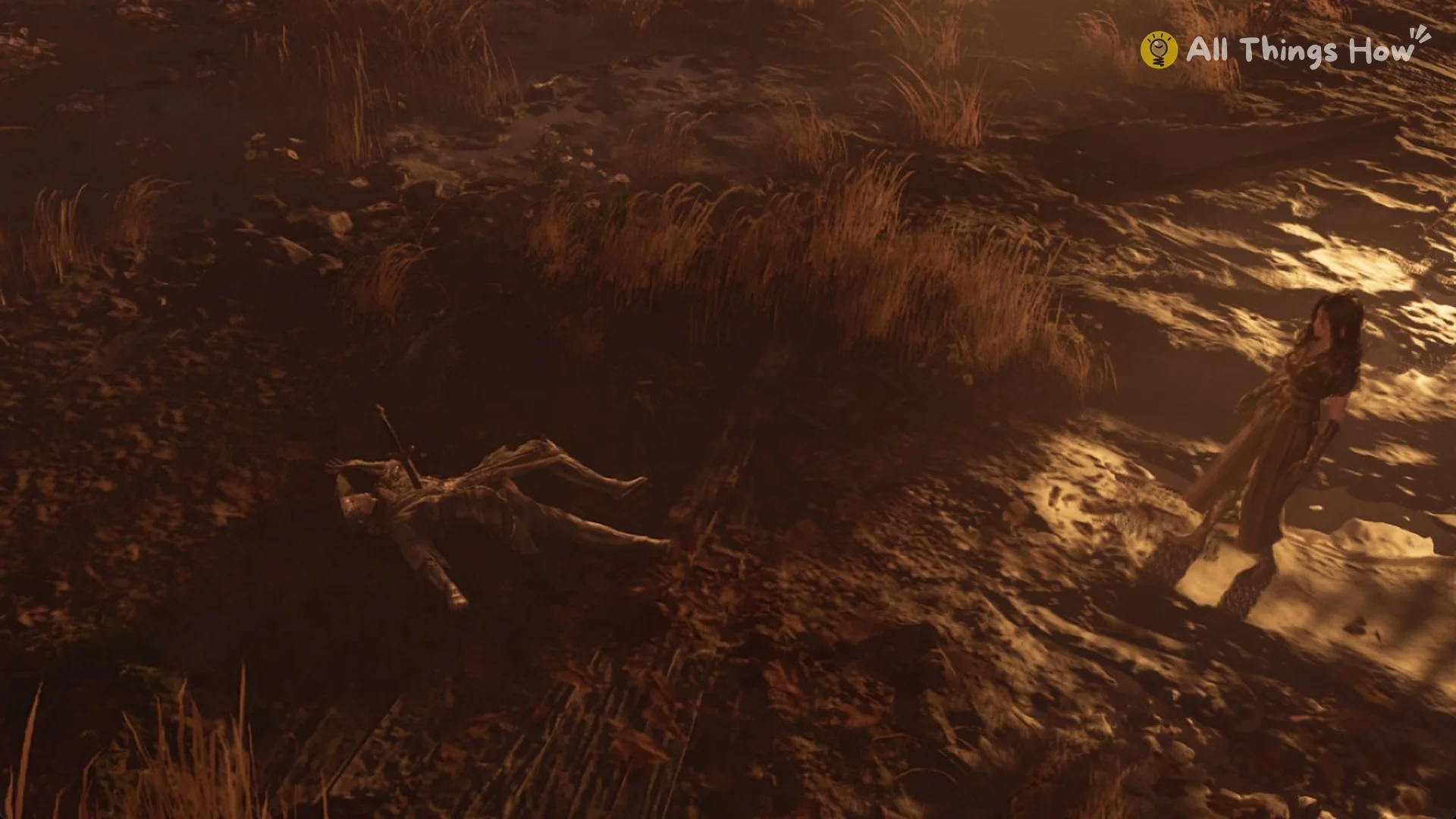 Soul thrown down in the reeds after a missed Iron Jade Strike prompt, Phantom Blade Zero
