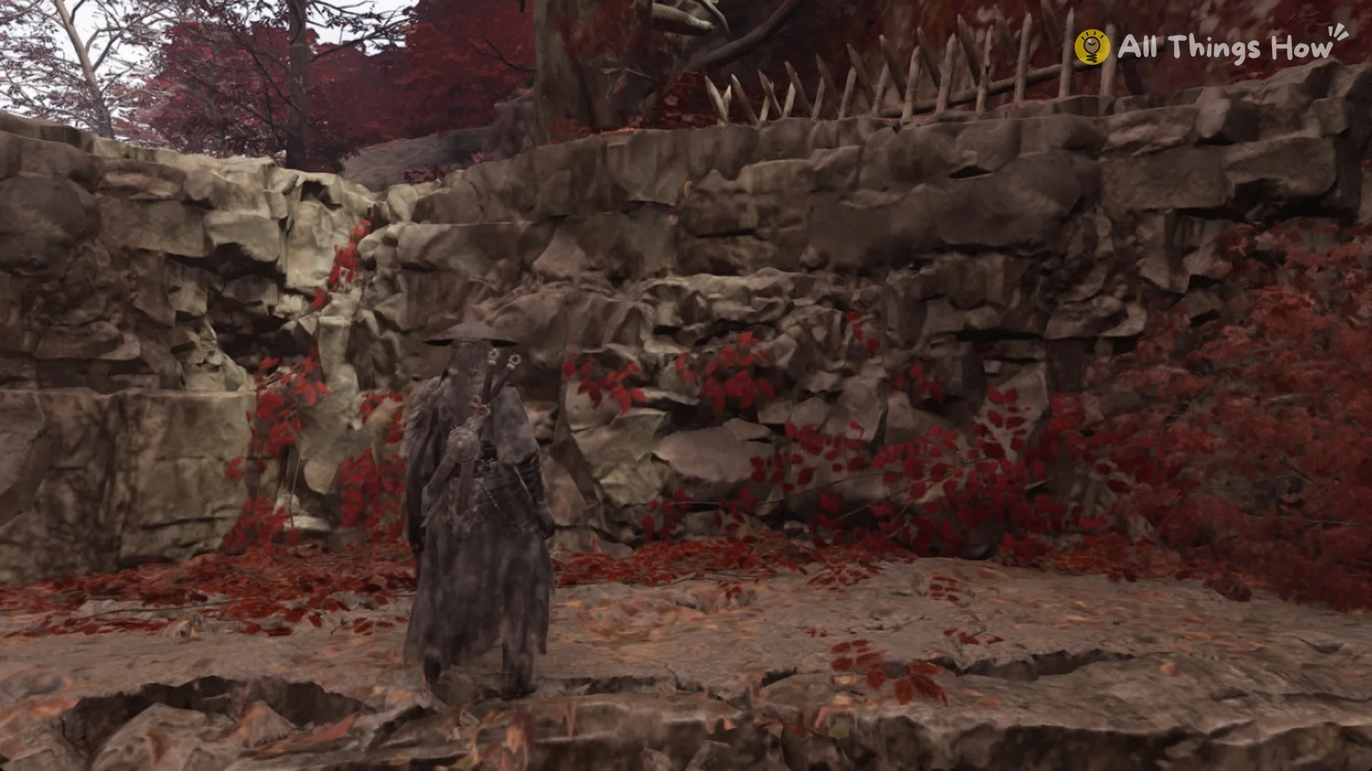 Soul below the stake-topped stone wall of the pit east of the Outlaw Trap bell in Phantom Blade Zero
