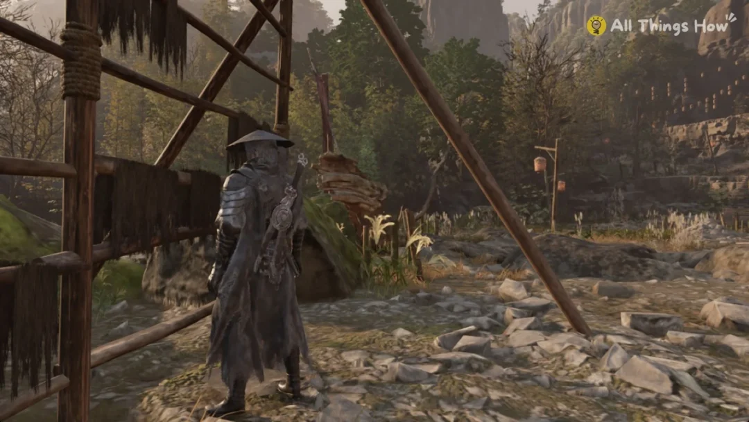Soul under a wooden frame on a stony slope, Phantom Blade Zero
