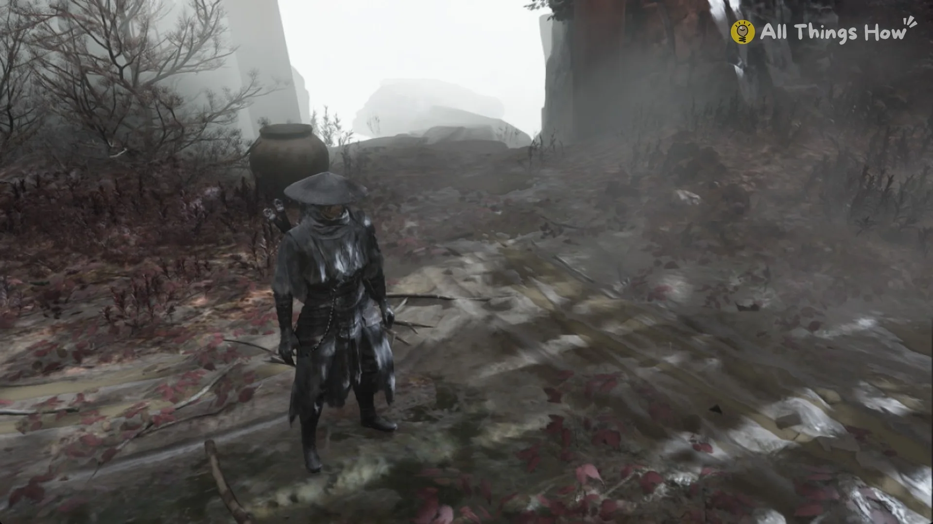 Soul on the misty path above the Crimson Forest cellar gate heading northeast, Phantom Blade Zero