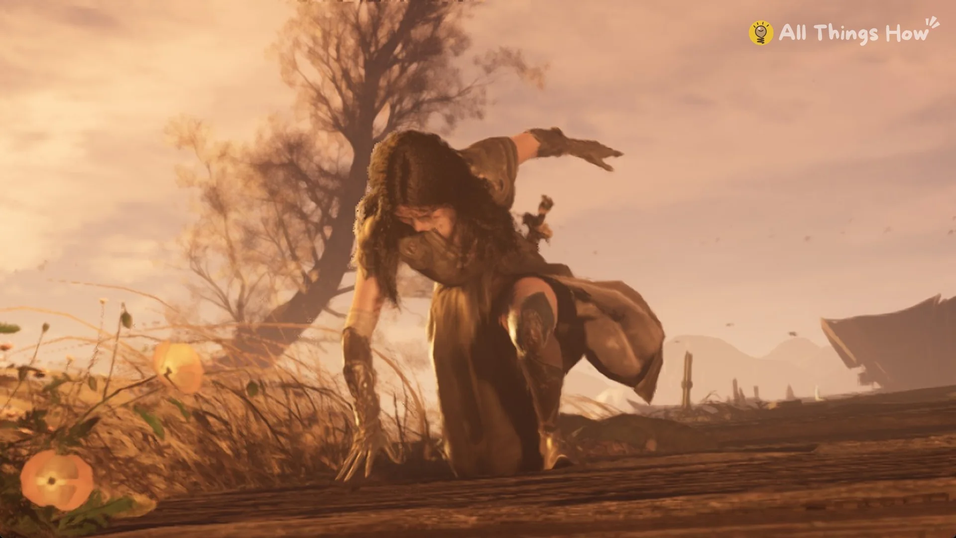 Mu Xiaokui crouching on the boardwalk as her second phase begins, Phantom Blade Zero