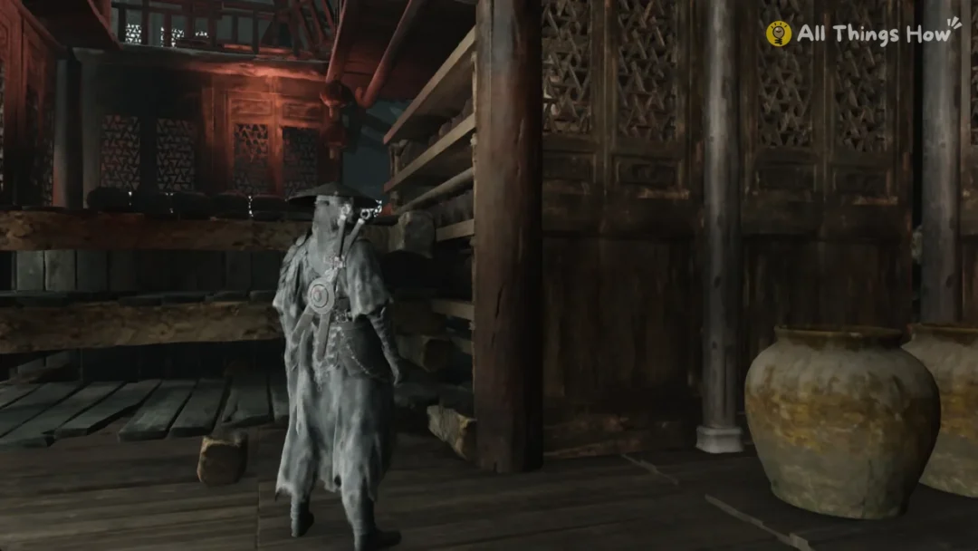 Soul beside a large jar under carved wooden panels, Phantom Blade Zero