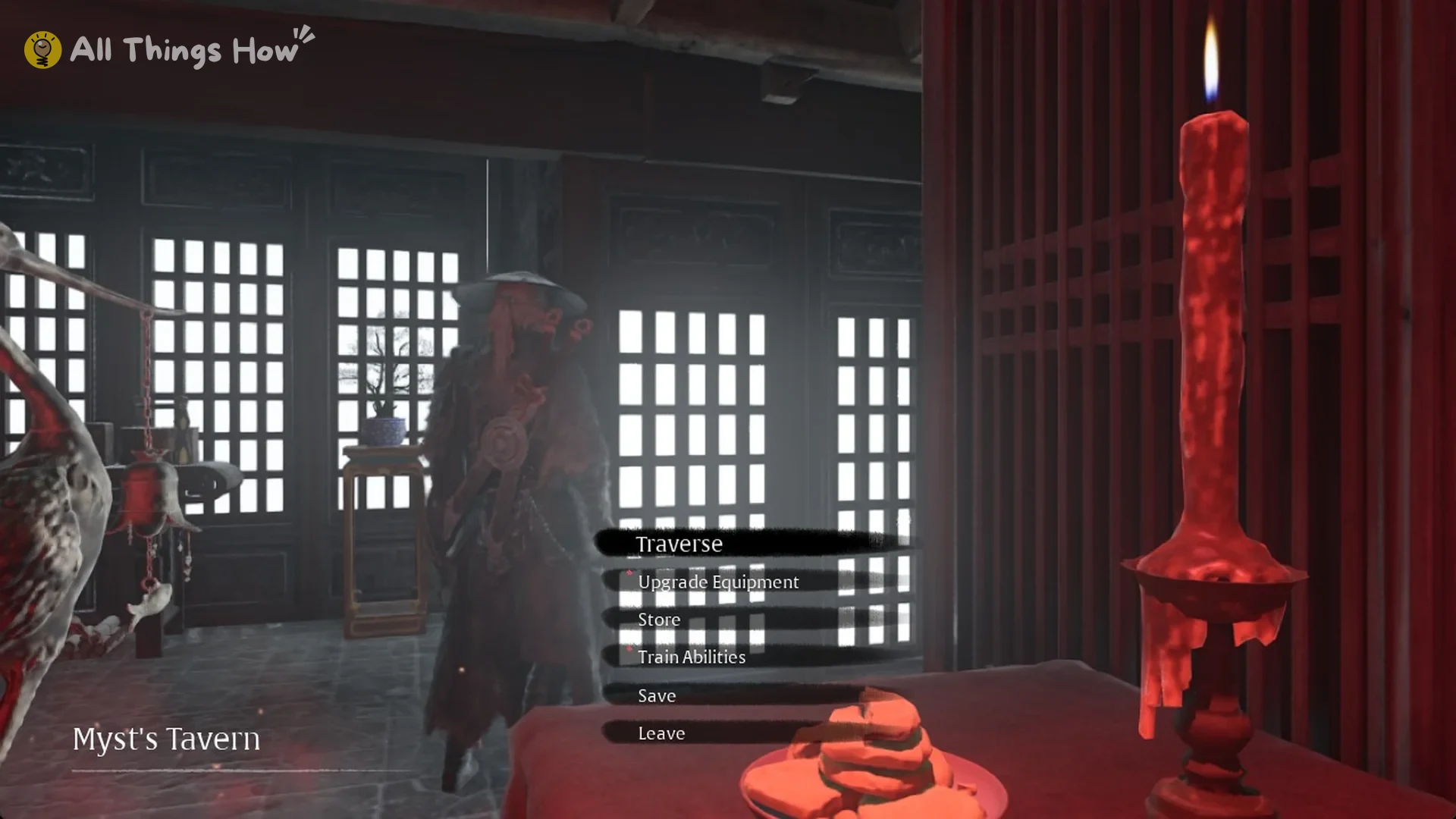 The Myst's Tavern bell menu in the Order's Tavern, Phantom Blade Zero