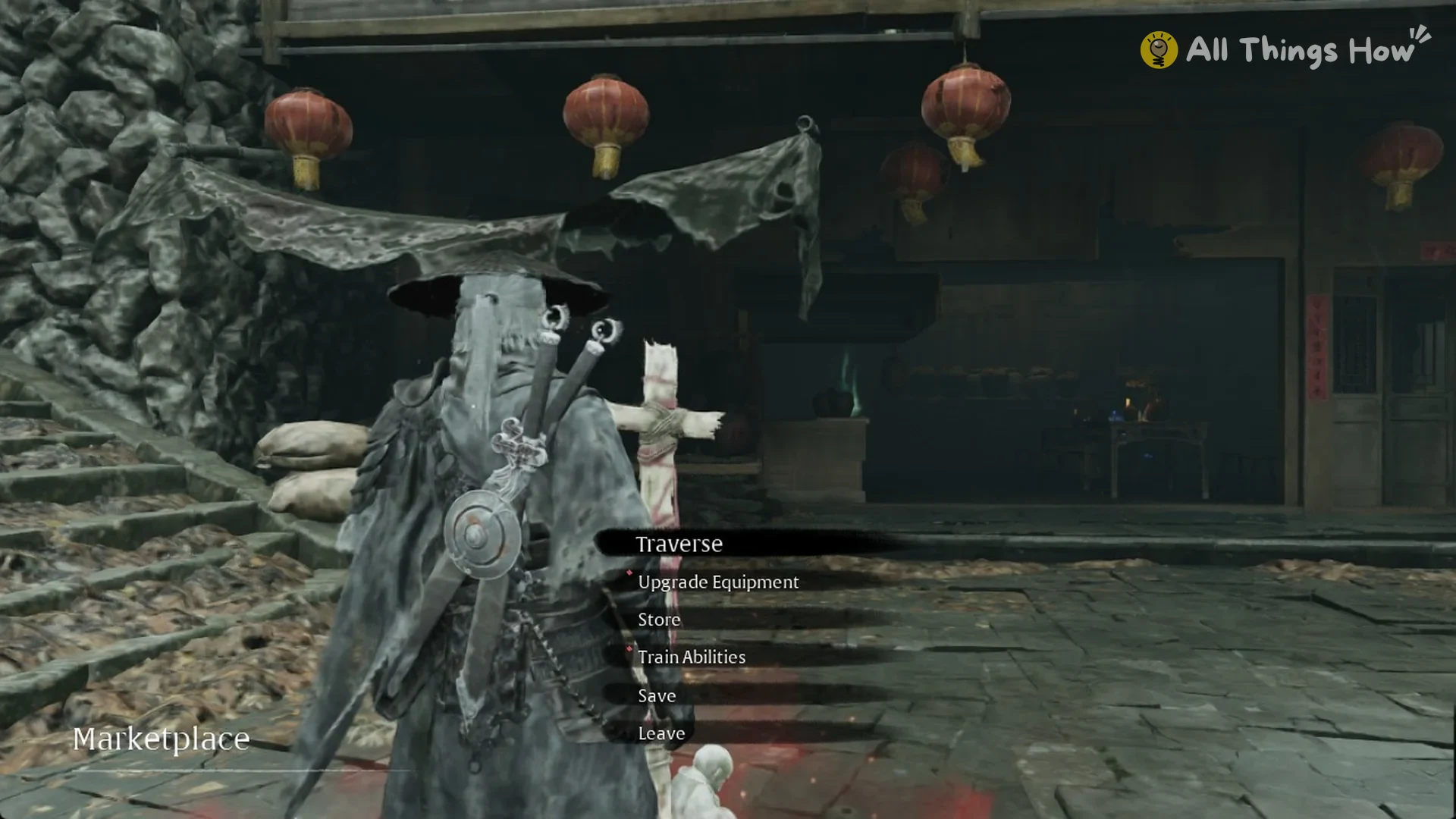 The Marketplace bell menu in central Pangzhen, Phantom Blade Zero