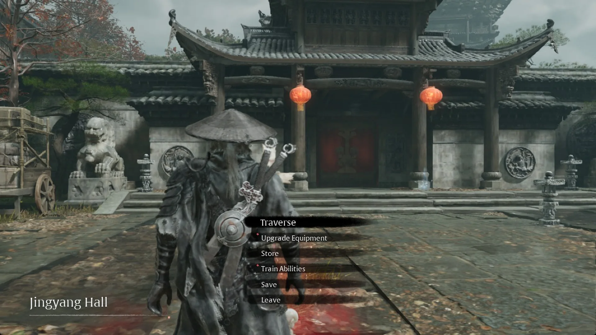 The Jingyang Hall bell menu in front of the hall gate in Pangzhen, Phantom Blade Zero