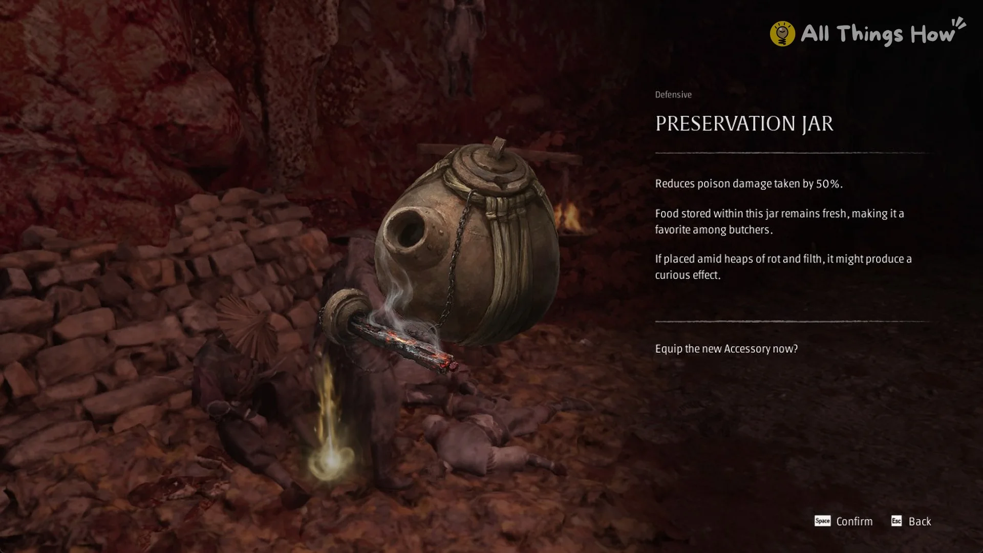 Preservation Jar accessory card reducing poison damage taken by 50% in Phantom Blade Zero