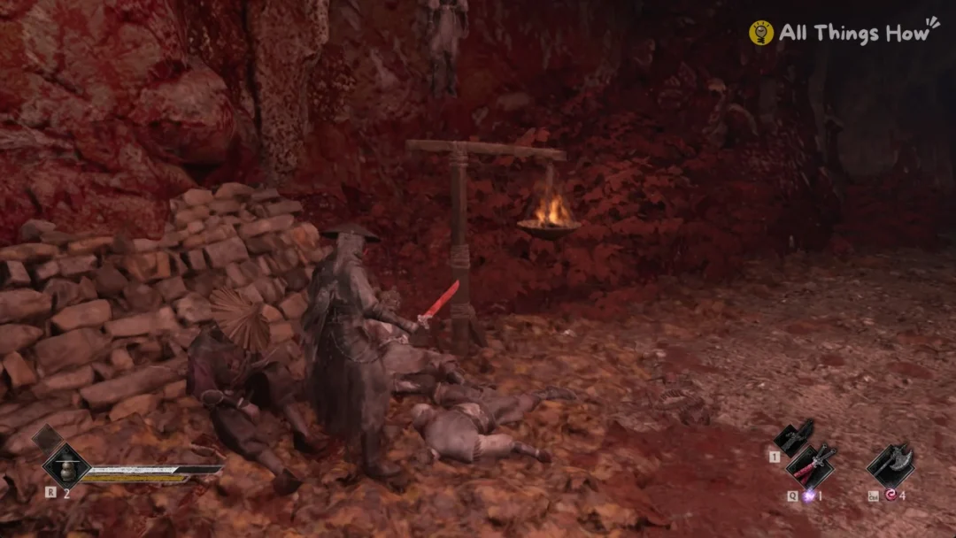 Soul in the west corner of the second Butcher's yard by a hanging brazier in Phantom Blade Zero