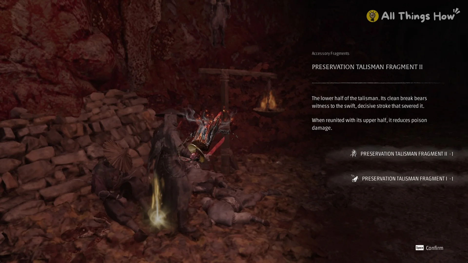 Preservation Talisman Fragment II item card with both fragments used in Phantom Blade Zero